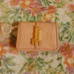 NWT Juicy Couture Wallet 4 Card Slot Zip Compartment Logo Inside Outside